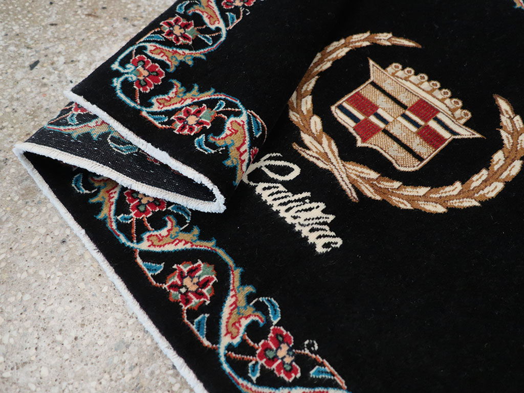 Vintage Persian Tabriz Pictorial Throw Rug, No.32125 - Staging