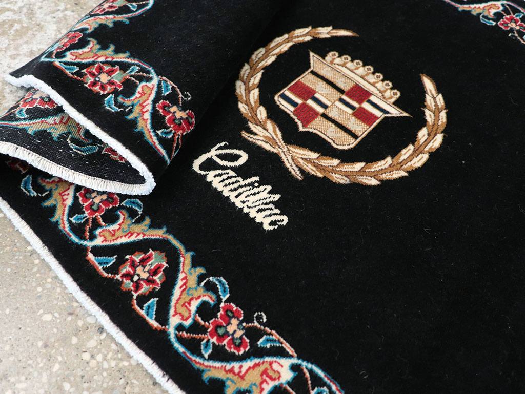 Vintage Persian Tabriz Pictorial Throw Rug, No.32126 - Staging