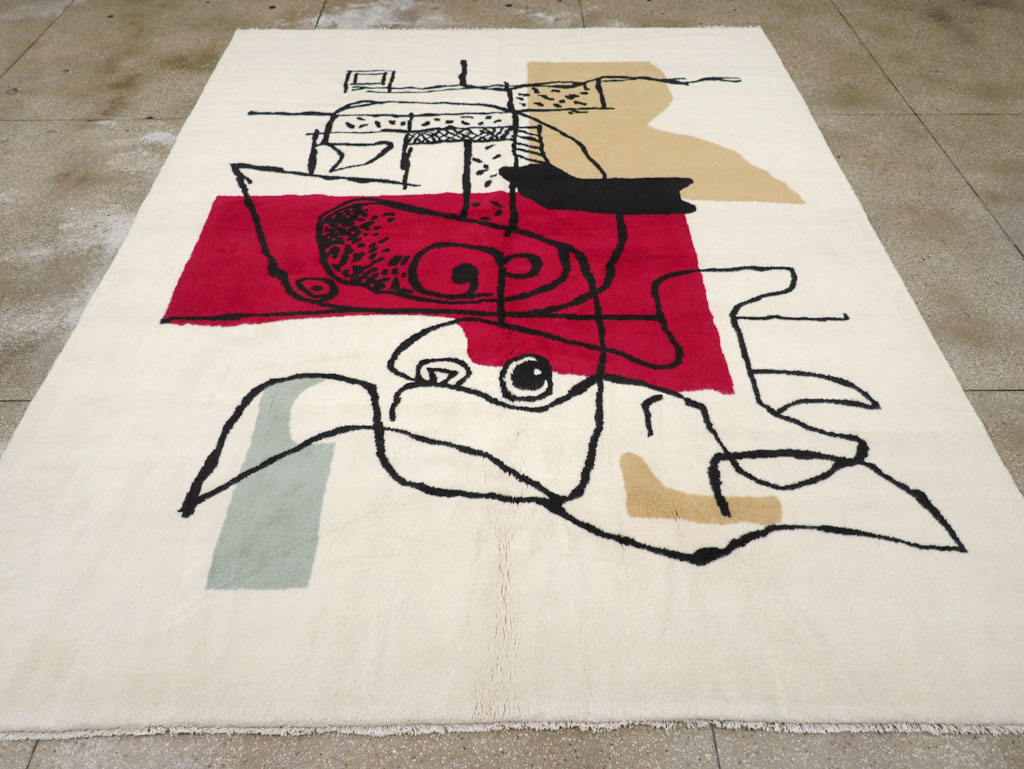 Modern Turkish Art Deco Carpet in the style of Le Corbusier, No.32136 - Staging