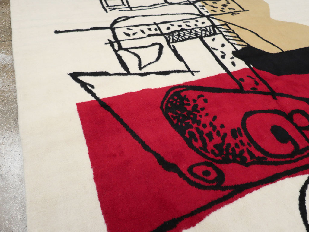 Modern Turkish Art Deco Carpet in the style of Le Corbusier, No.32136 - Staging