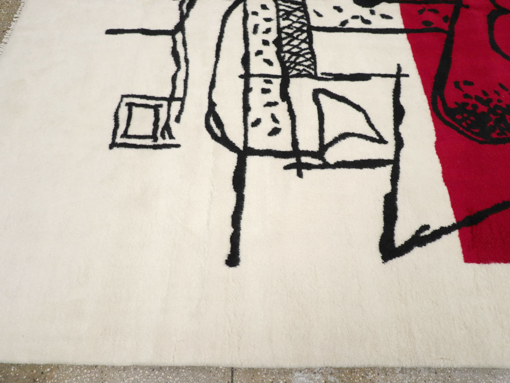 Modern Turkish Art Deco Carpet in the style of Le Corbusier, No.32136 - Staging