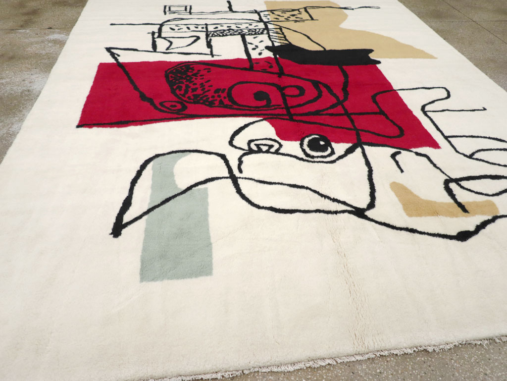 Modern Turkish Art Deco Carpet in the style of Le Corbusier, No.32136 - Staging