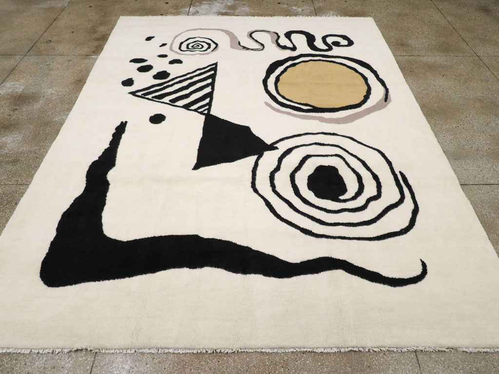 Modern Turkish Art Deco Carpet in the style of Alexander Calder, No.32138 - Staging