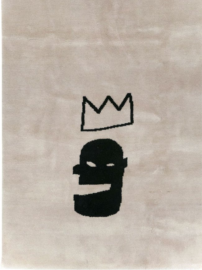 Modern Turkish Room Size Carpet in the style of Jean-Michel Basquiat, No.32139 - Staging