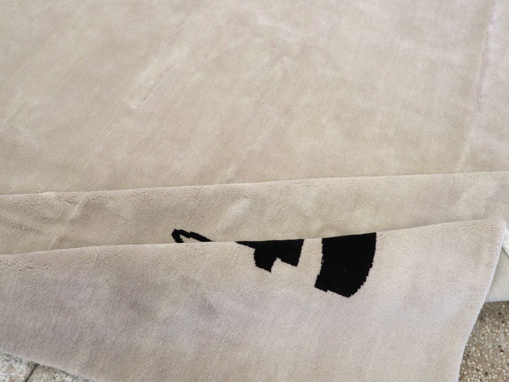 Modern Turkish Room Size Carpet in the style of Jean-Michel Basquiat, No.32139 - Staging