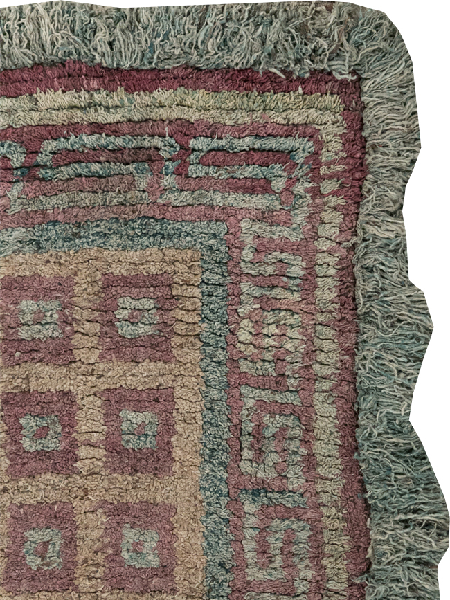 Antique Tibetan Wangden Throw Rug, No.32141 - Staging