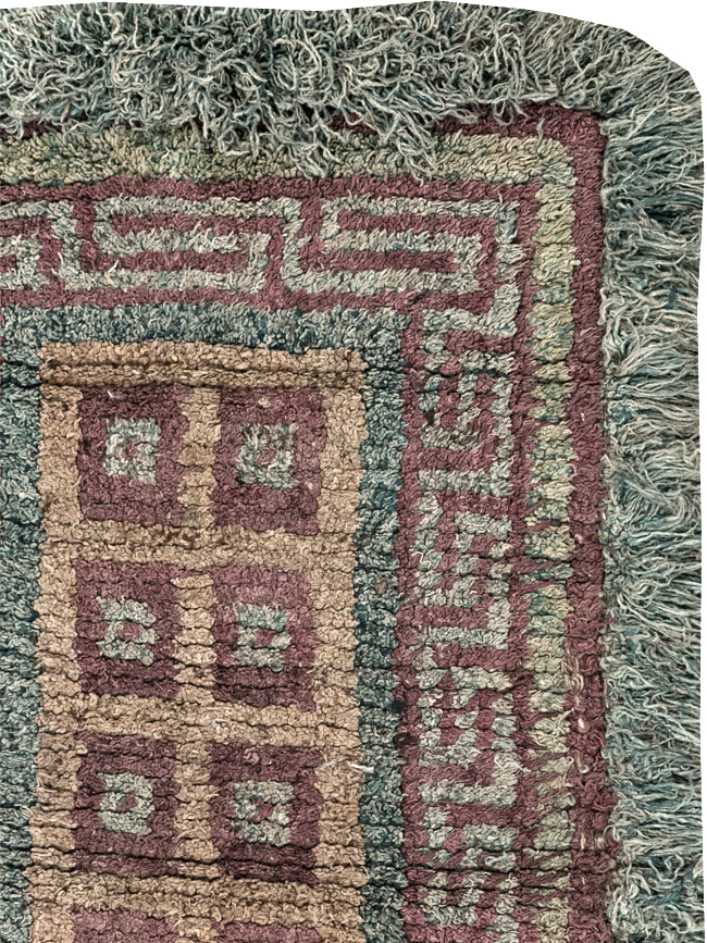 Antique Tibetan Wangden Throw Rug, No.32141 - Staging