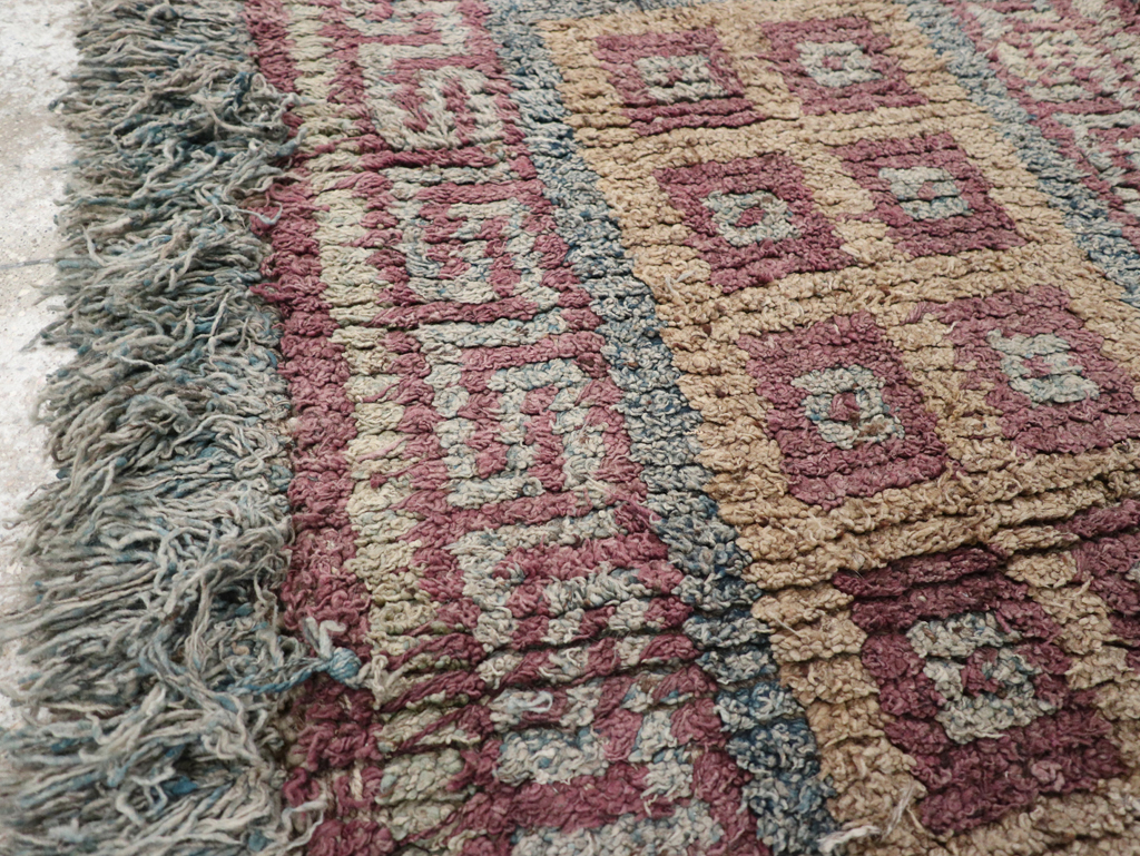Antique Tibetan Wangden Throw Rug, No.32141 - Staging