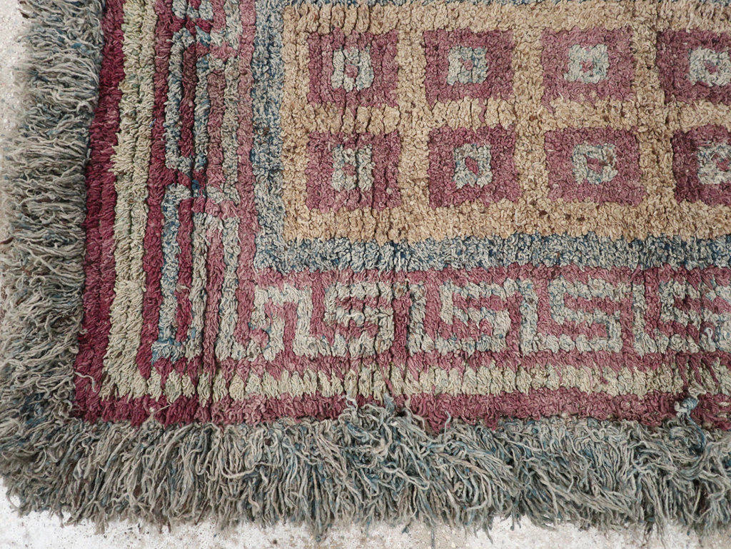 Antique Tibetan Wangden Throw Rug, No.32141 - Staging