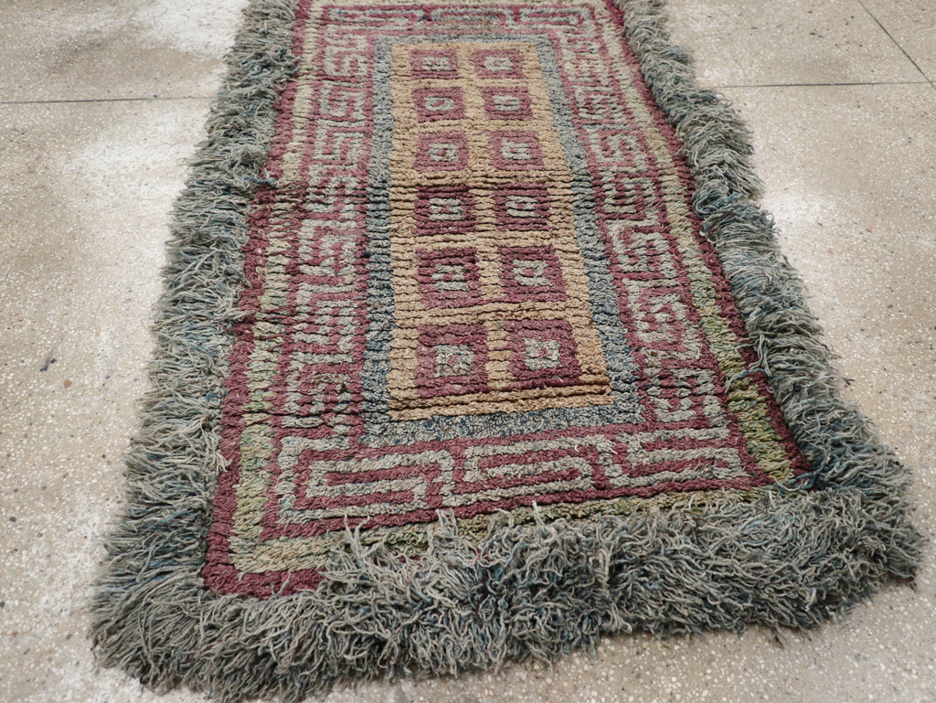 Antique Tibetan Wangden Throw Rug, No.32141 - Staging