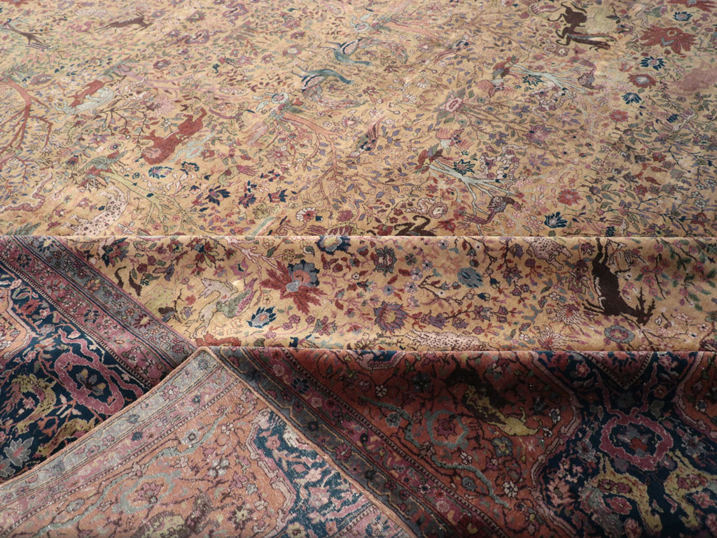 Antique Indian Lahore Pictorial Oversize Carpet, No.32148 - Staging