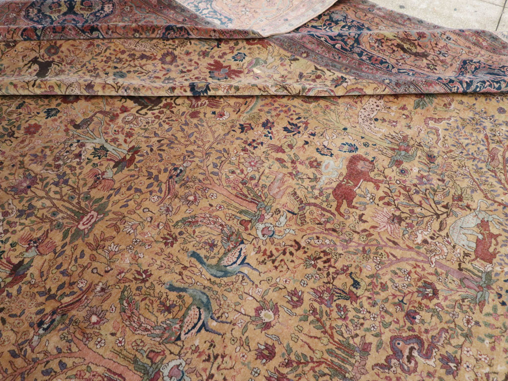 Antique Indian Lahore Pictorial Oversize Carpet, No.32148 - Staging