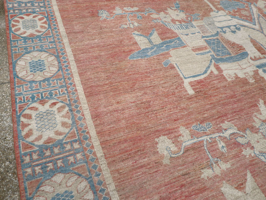 Modern East Turkestan Khotan Room Size Carpet, No.32149 - Staging