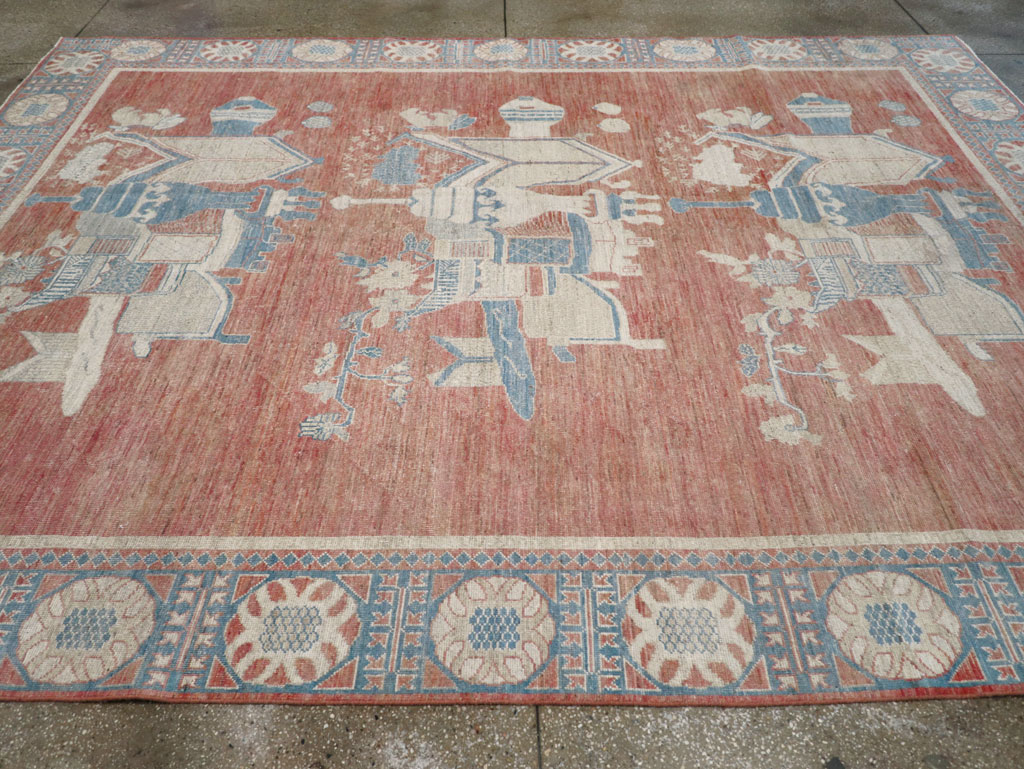 Modern East Turkestan Khotan Room Size Carpet, No.32149 - Staging
