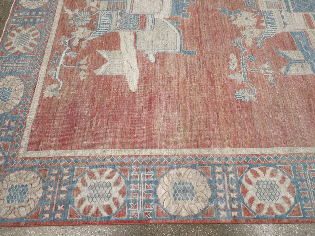 Modern East Turkestan Khotan Room Size Carpet, No.32149 - Staging