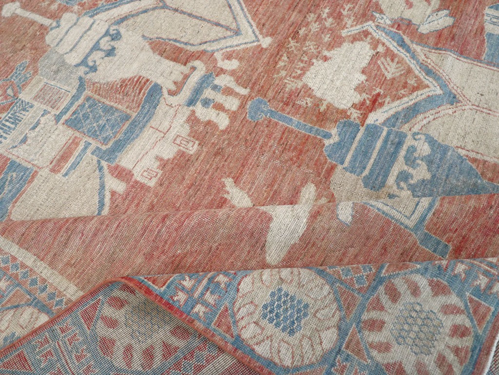 Modern East Turkestan Khotan Room Size Carpet, No.32149 - Staging