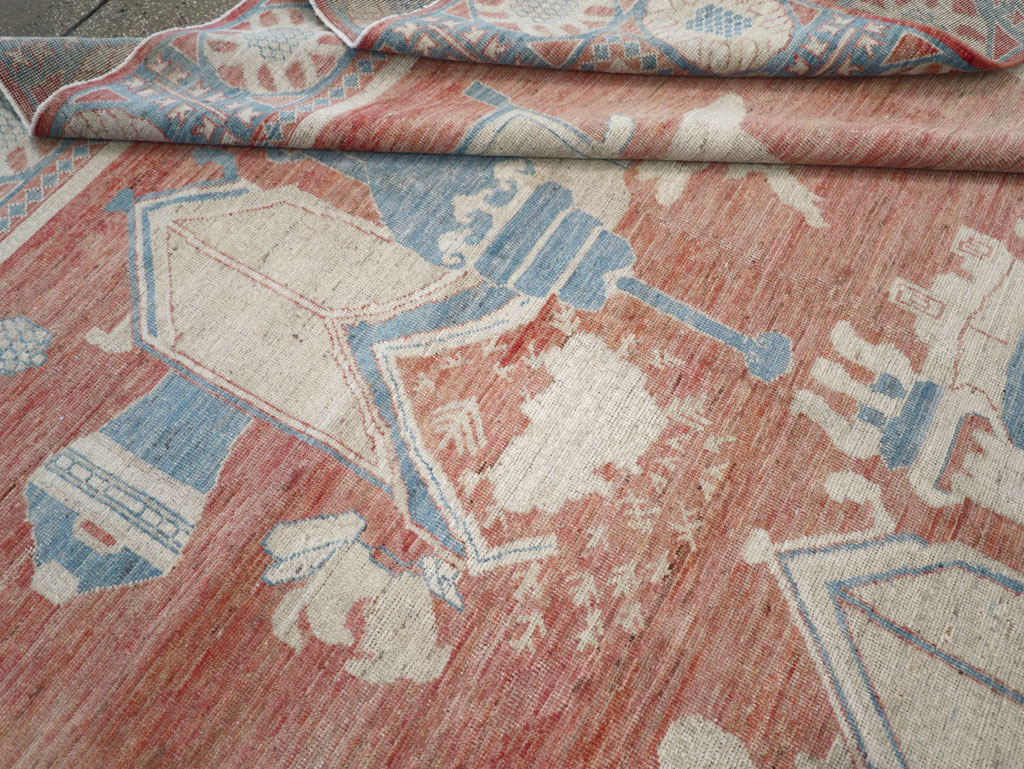 Modern East Turkestan Khotan Room Size Carpet, No.32149 - Staging