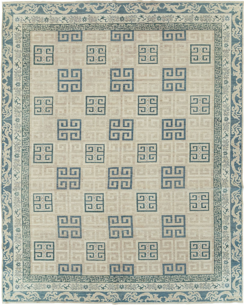Modern East Turkestan Khotan Room Size Carpet, No.32150 - Staging