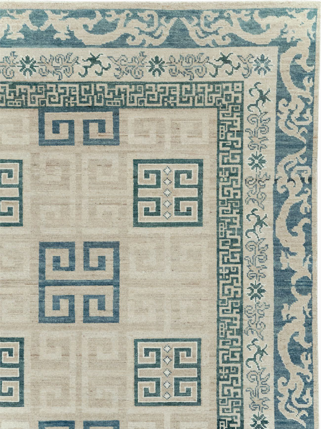 Modern East Turkestan Khotan Room Size Carpet, No.32150 - Staging