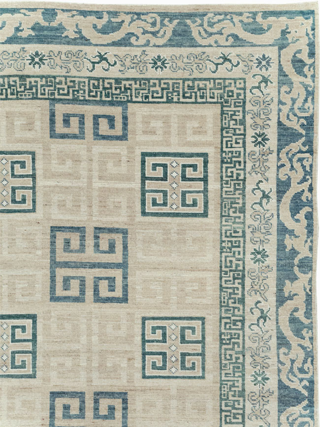 Modern East Turkestan Khotan Room Size Carpet, No.32150 - Staging