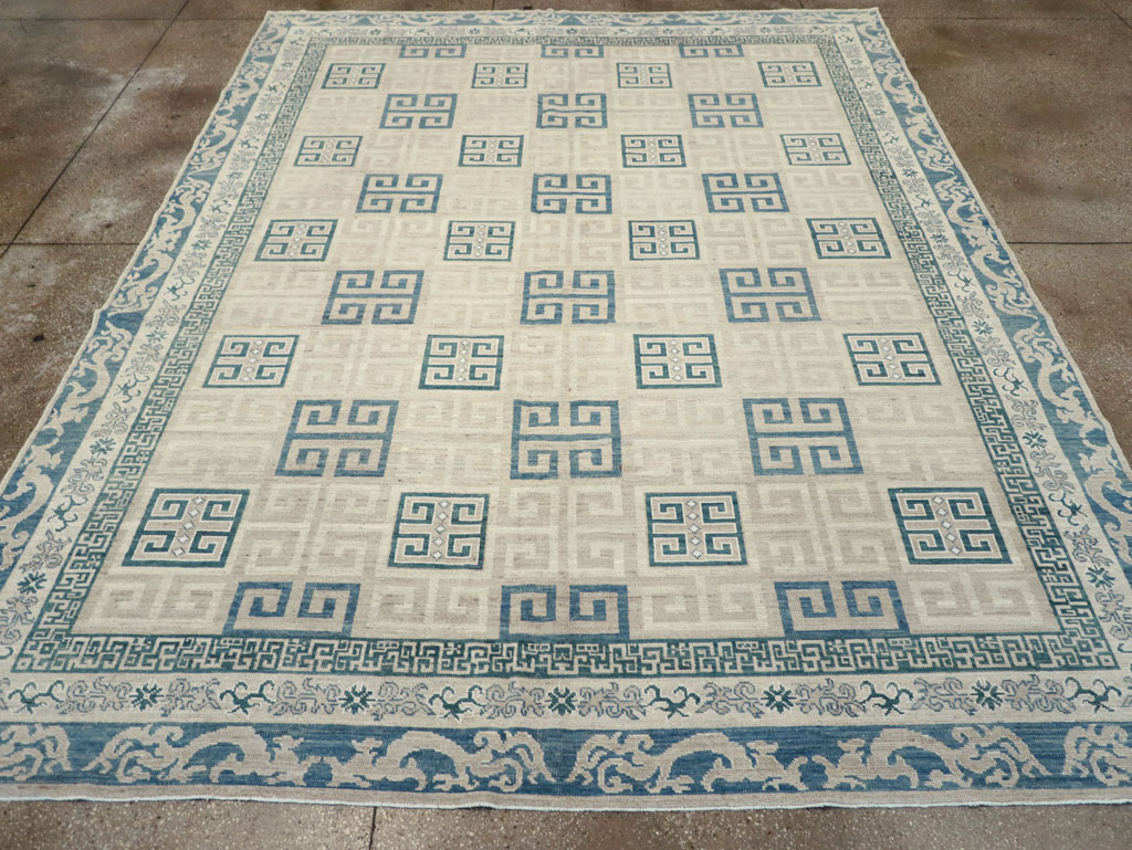 Modern East Turkestan Khotan Room Size Carpet, No.32150 - Staging