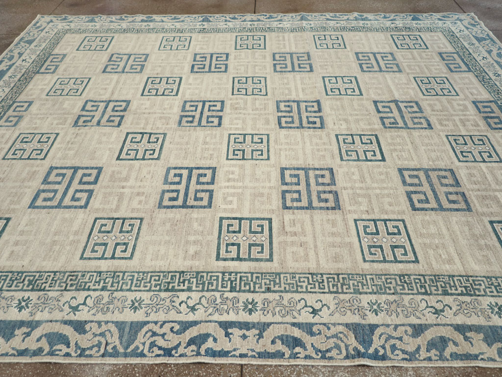 Modern East Turkestan Khotan Room Size Carpet, No.32150 - Staging