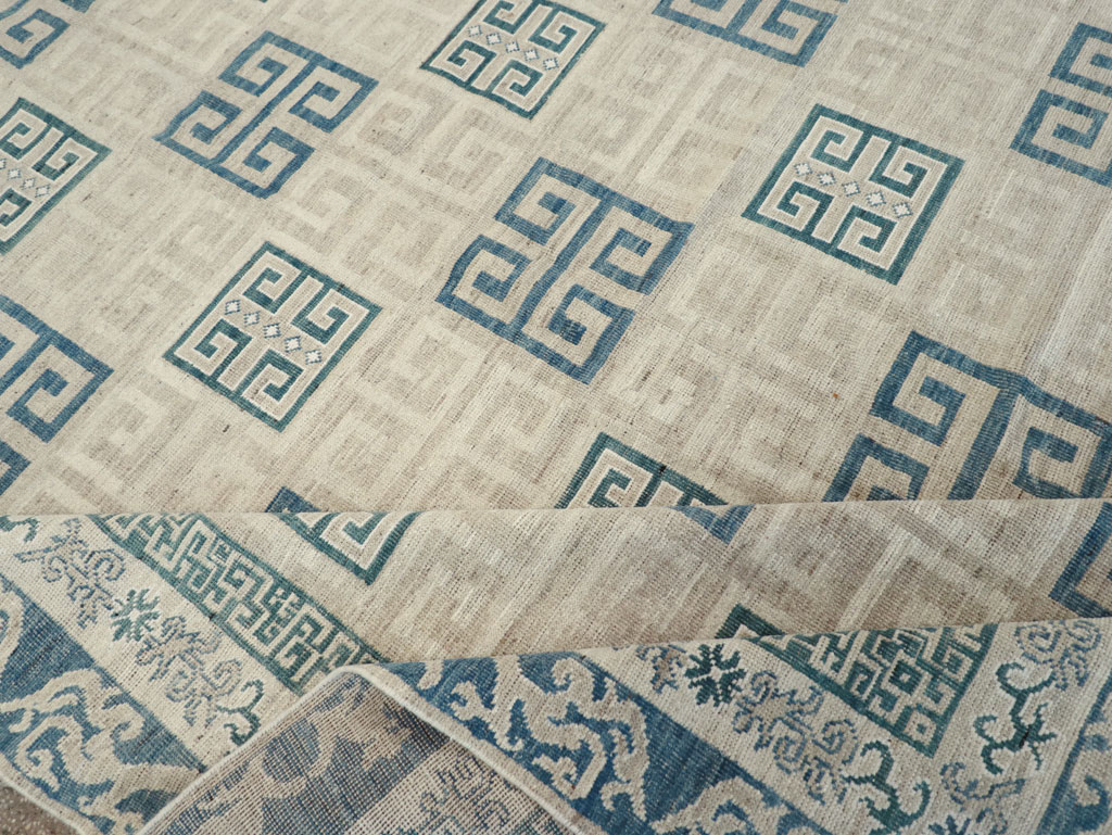 Modern East Turkestan Khotan Room Size Carpet, No.32150 - Staging