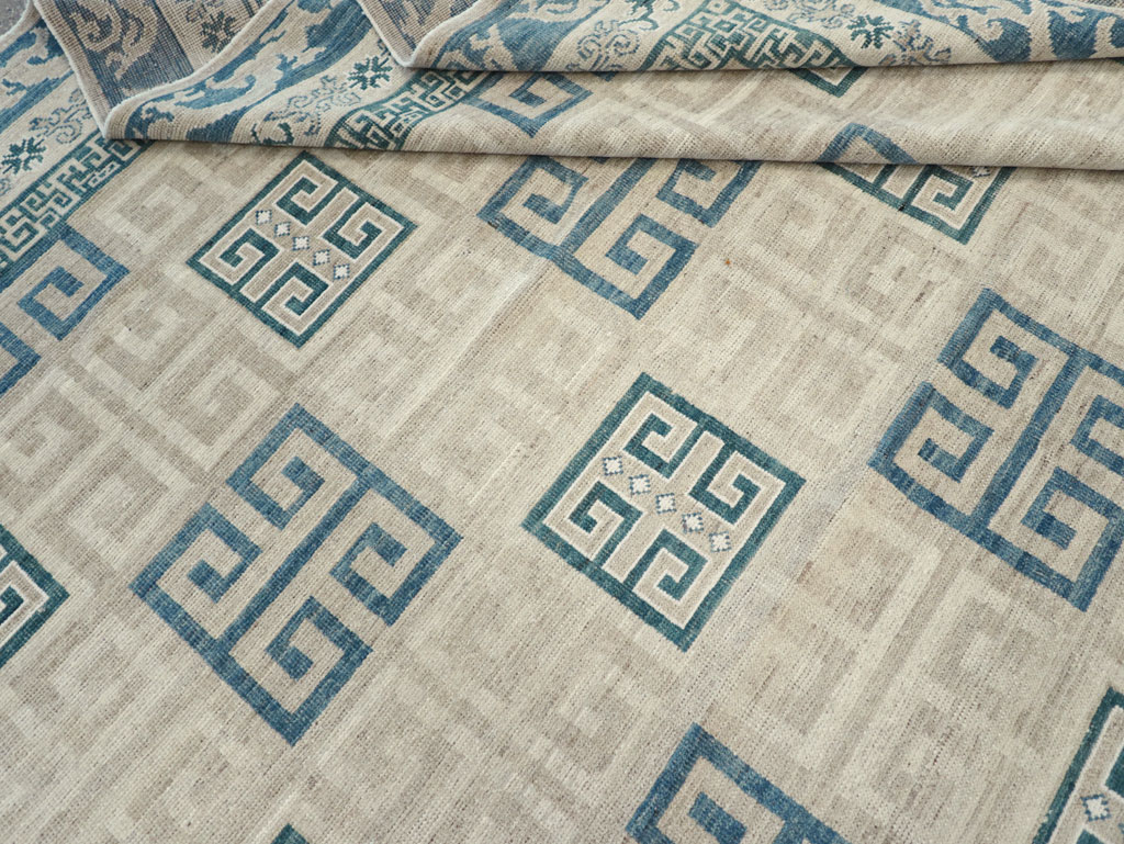 Modern East Turkestan Khotan Room Size Carpet, No.32150 - Staging