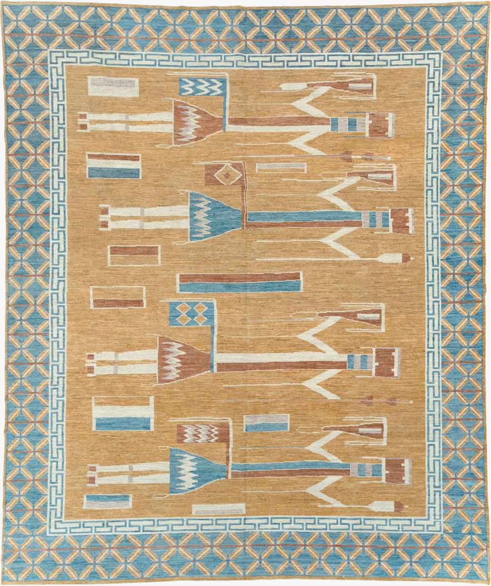 Modern East Turkestan Pictorial Khotan Room Size Carpet, No.32151 - Staging