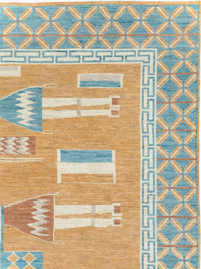 Modern East Turkestan Pictorial Khotan Room Size Carpet, No.32151 - Staging