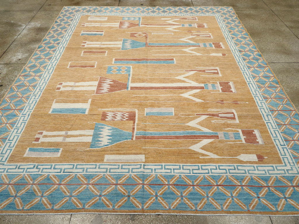 Modern East Turkestan Pictorial Khotan Room Size Carpet, No.32151 - Staging