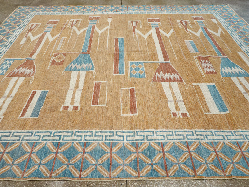 Modern East Turkestan Pictorial Khotan Room Size Carpet, No.32151 - Staging