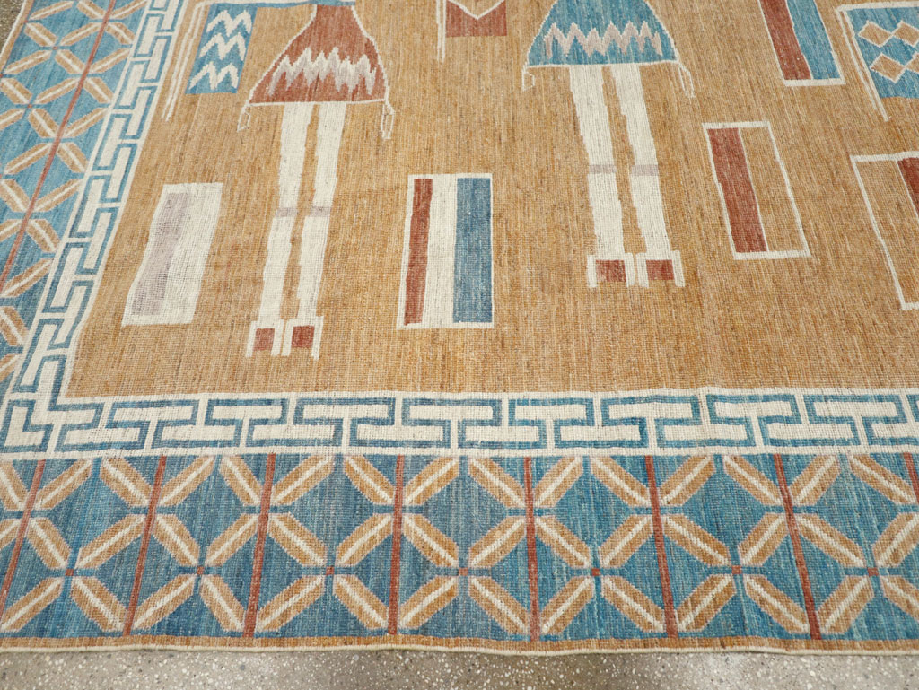 Modern East Turkestan Pictorial Khotan Room Size Carpet, No.32151 - Staging