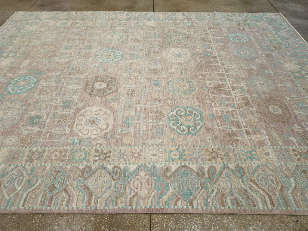 Modern East Turkestan Khotan Room Size Carpet, No.32154 - Staging