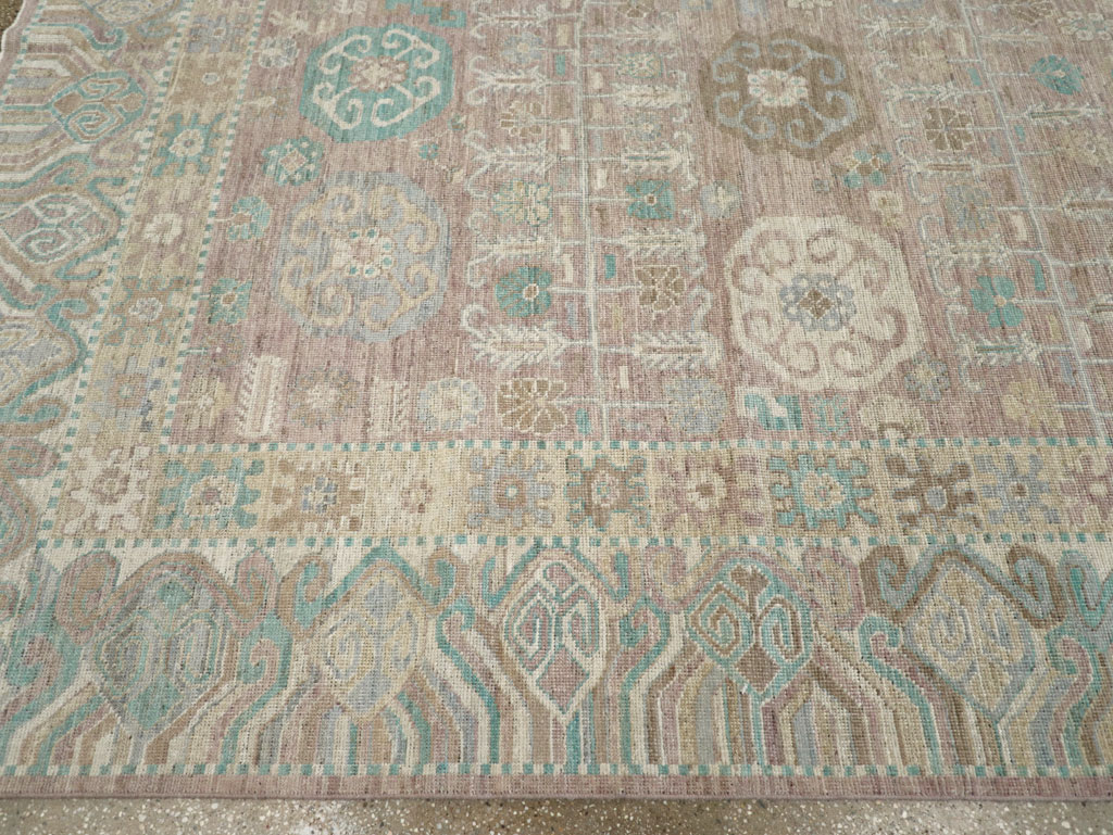 Modern East Turkestan Khotan Room Size Carpet, No.32154 - Staging