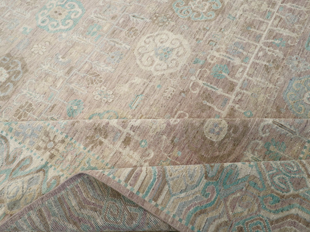 Modern East Turkestan Khotan Room Size Carpet, No.32154 - Staging