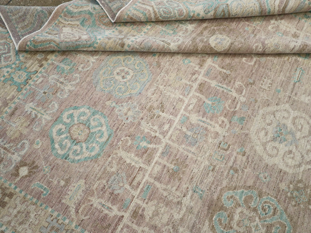 Modern East Turkestan Khotan Room Size Carpet, No.32154 - Staging