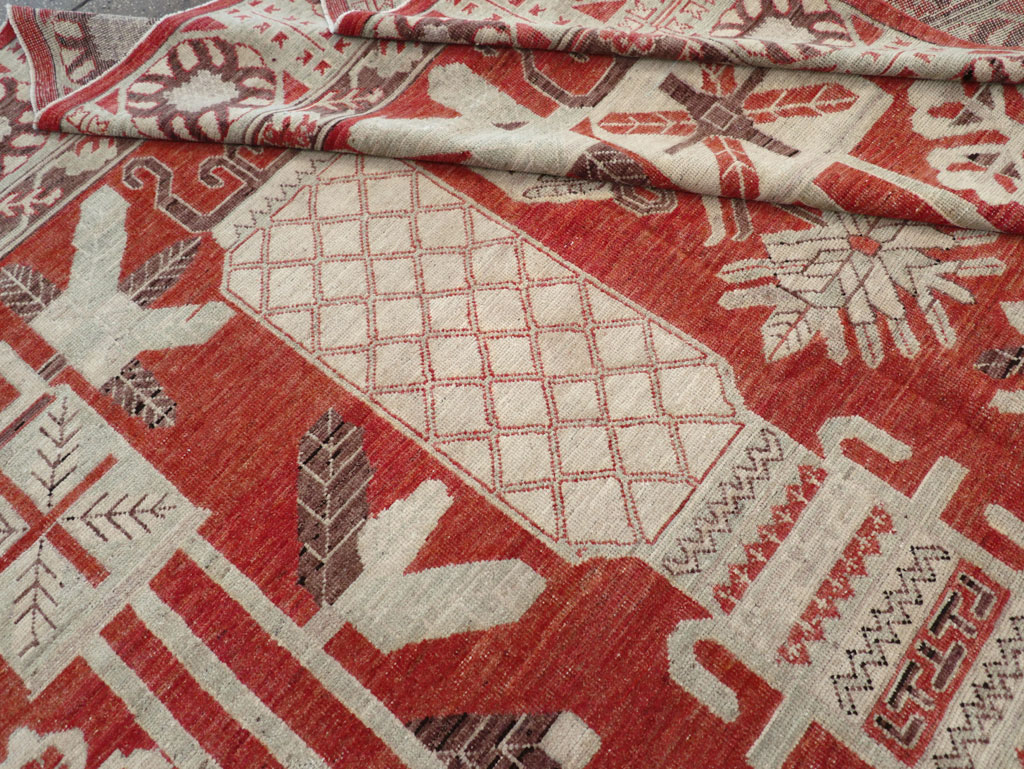 Modern East Turkestan Khotan Room Size Carpet, No.32156 - Staging