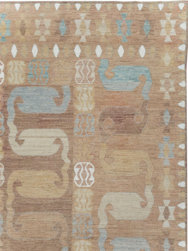 Modern East Turkestan Khotan Room Size Carpet, No.32157 - Staging
