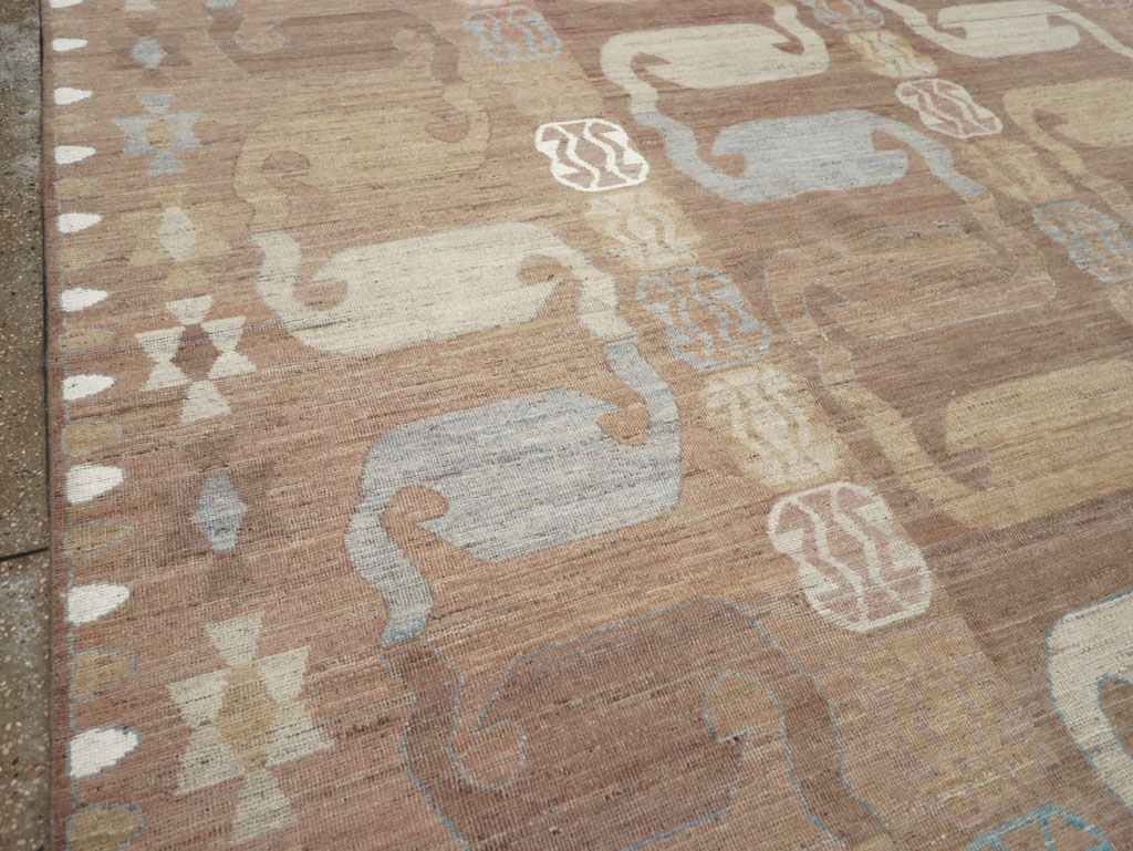 Modern East Turkestan Khotan Room Size Carpet, No.32157 - Staging