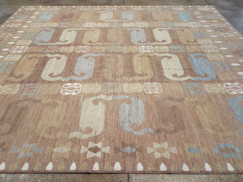 Modern East Turkestan Khotan Room Size Carpet, No.32157 - Staging