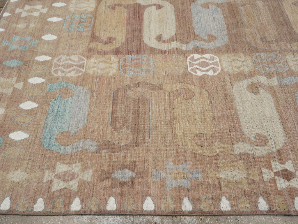 Modern East Turkestan Khotan Room Size Carpet, No.32157 - Staging