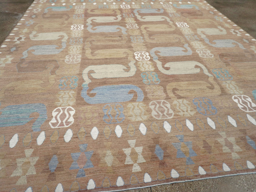 Modern East Turkestan Khotan Room Size Carpet, No.32157 - Staging