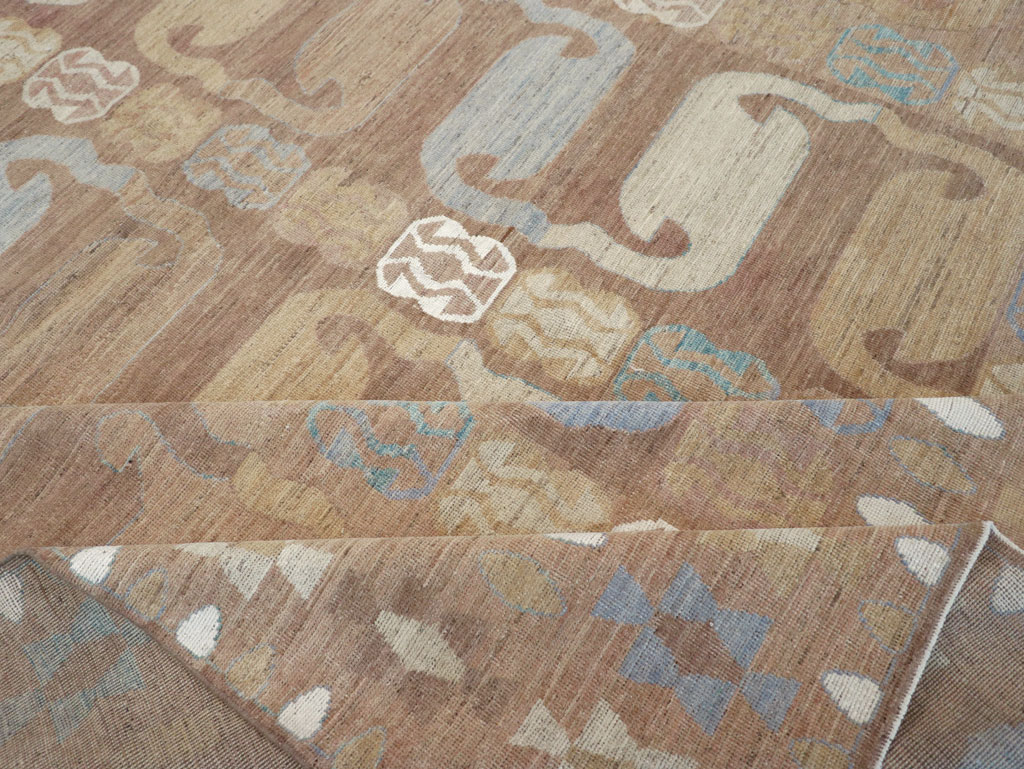 Modern East Turkestan Khotan Room Size Carpet, No.32157 - Staging