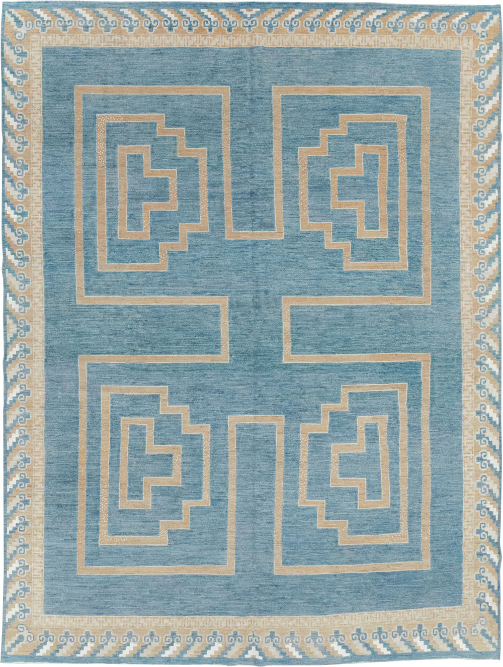 African Tuareg Inspired Modern East Turkestan Khotan Room Size Carpet, No.32160 - Staging