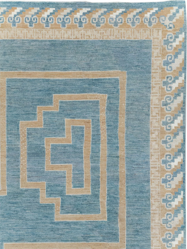 African Tuareg Inspired Modern East Turkestan Khotan Room Size Carpet, No.32160 - Staging