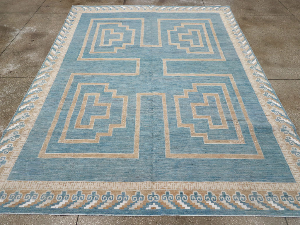 African Tuareg Inspired Modern East Turkestan Khotan Room Size Carpet, No.32160 - Staging