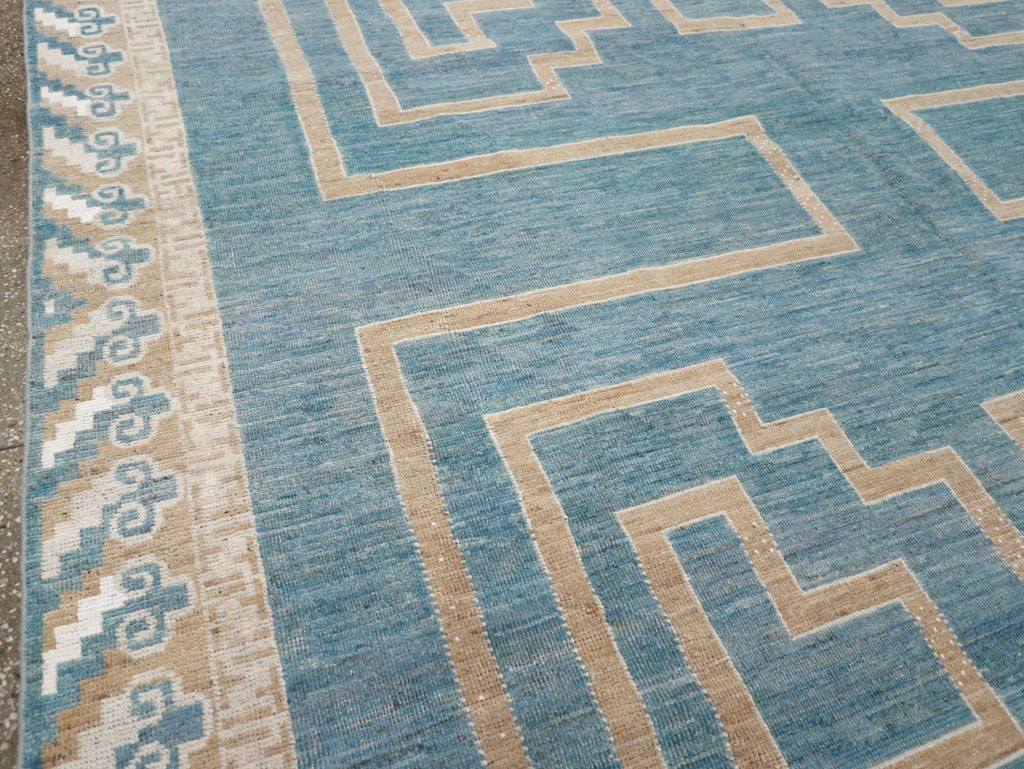 African Tuareg Inspired Modern East Turkestan Khotan Room Size Carpet, No.32160 - Staging