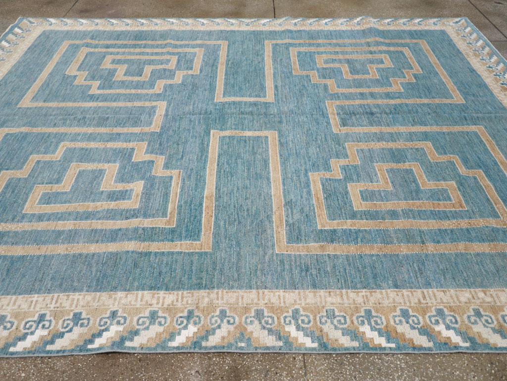 African Tuareg Inspired Modern East Turkestan Khotan Room Size Carpet, No.32160 - Staging