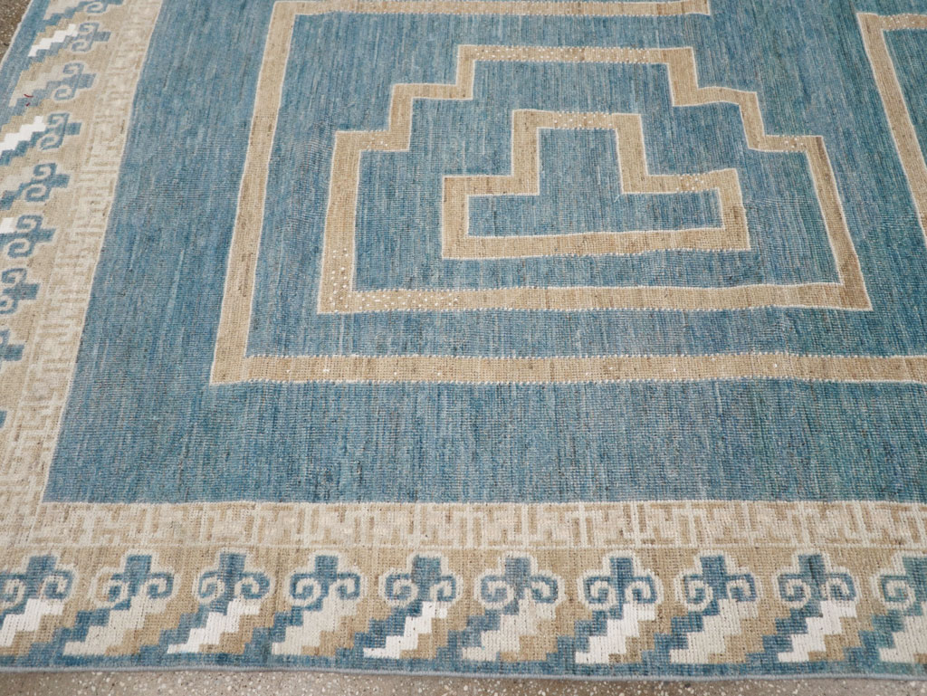African Tuareg Inspired Modern East Turkestan Khotan Room Size Carpet, No.32160 - Staging